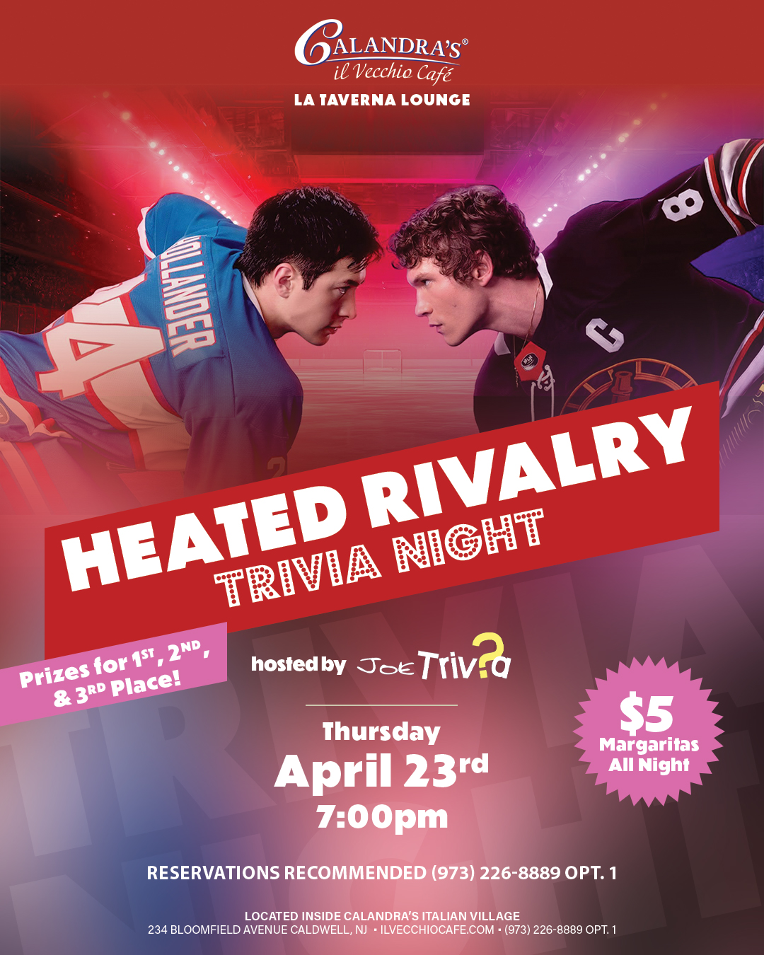 Heated Rivalry Trivia Night - Trivia Competition with Prizes and $5 Margaritas